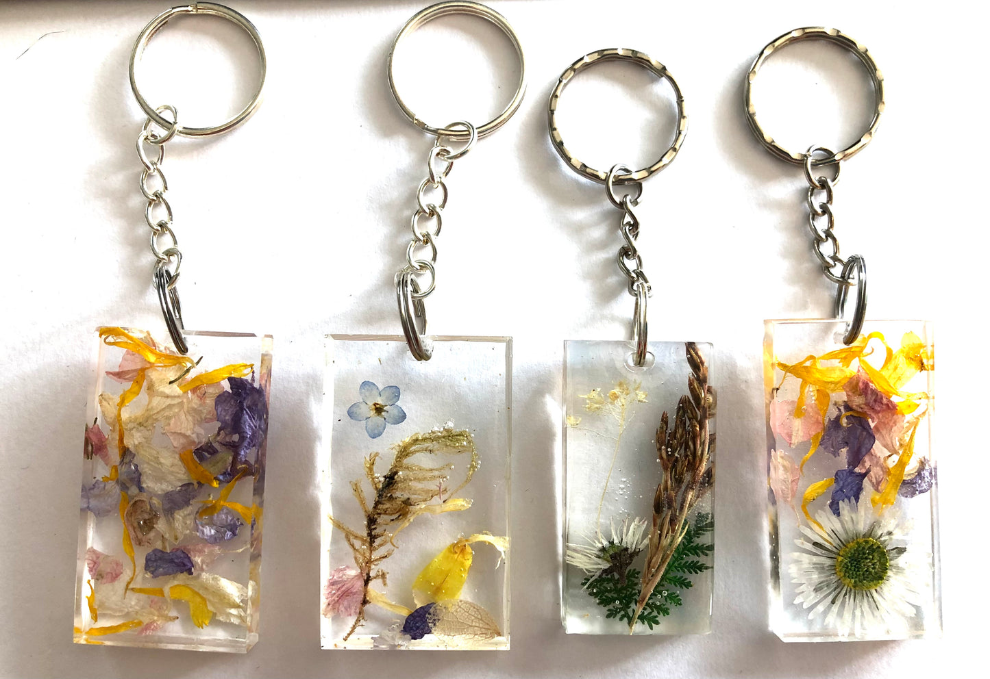 Shetland Grown Real Flower Resin Keyring