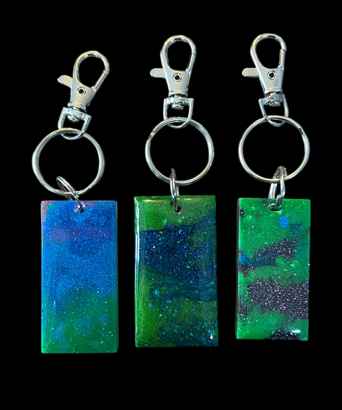 Aurora Borealis Glow In The Dark Resin Keyring
