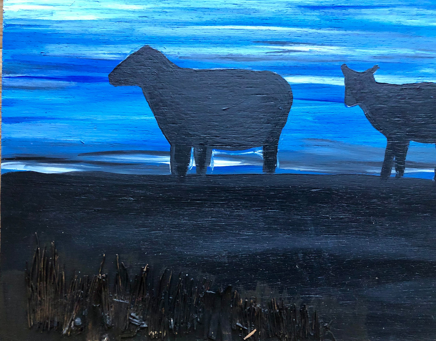 Sunrise over Hoy Hills, Orkney. Silhouette sheep. PRINT available.