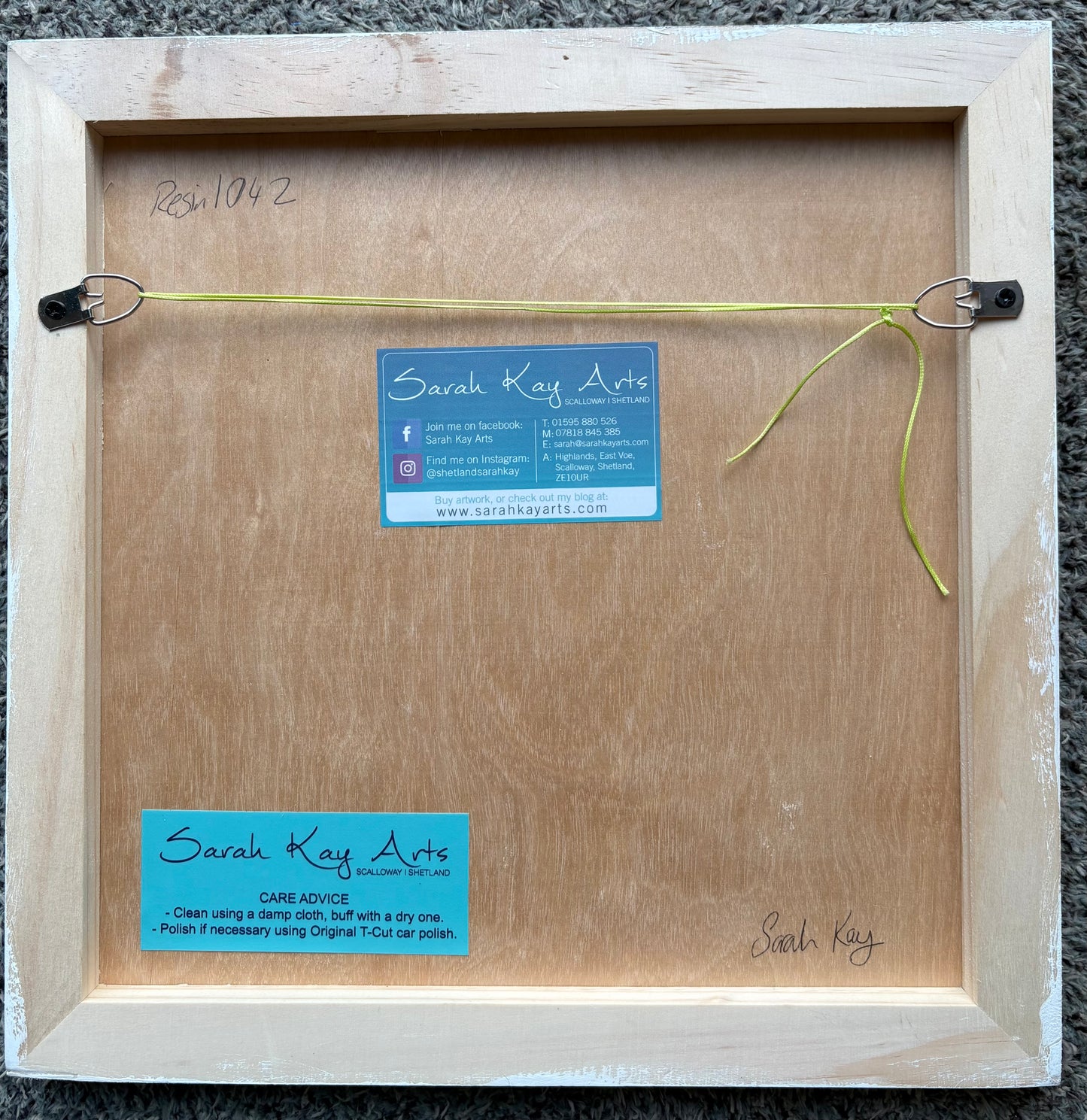 Golden Resin seascape | square 30 cm