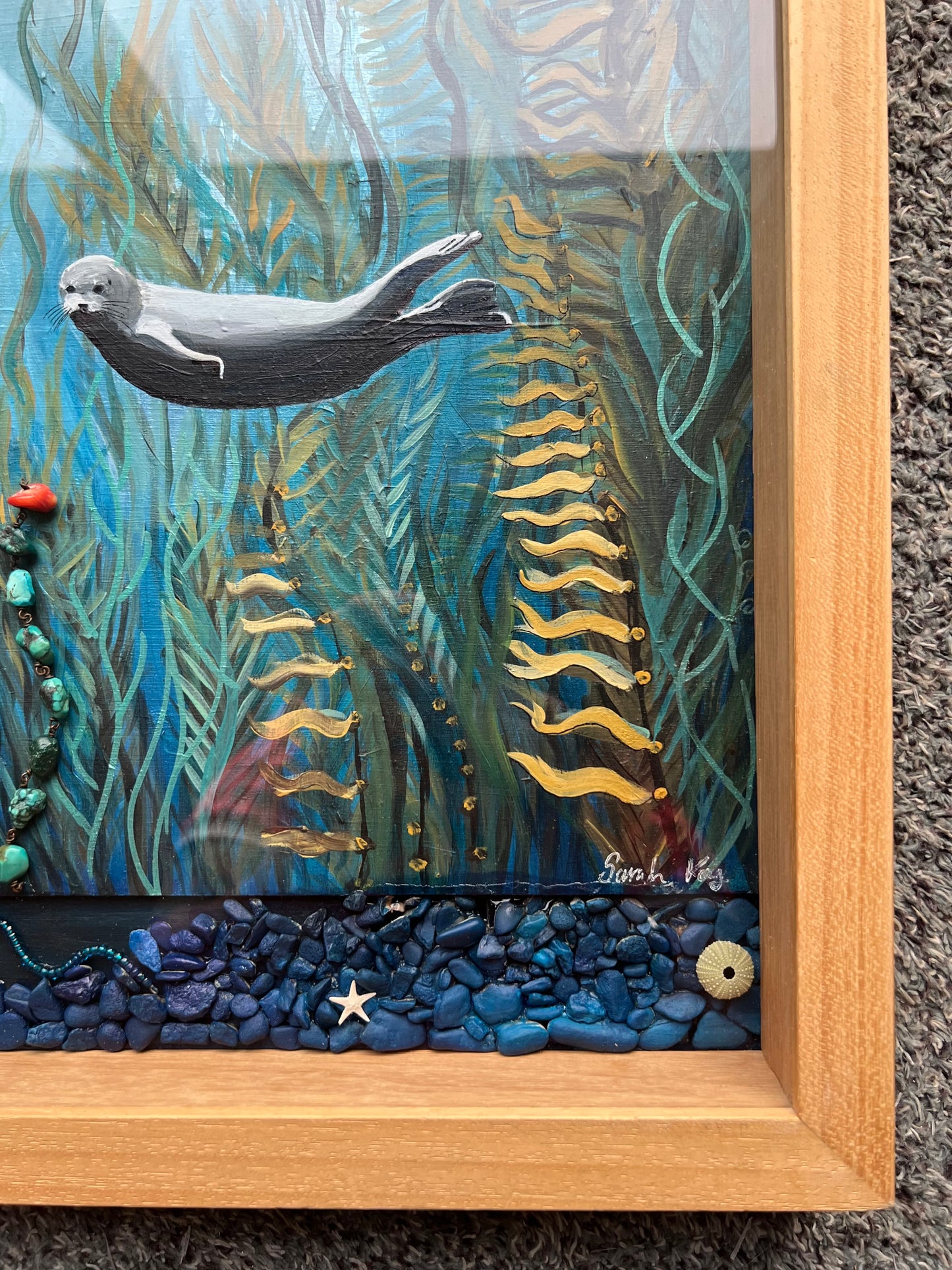 Happy Seals- Mixed media Painting