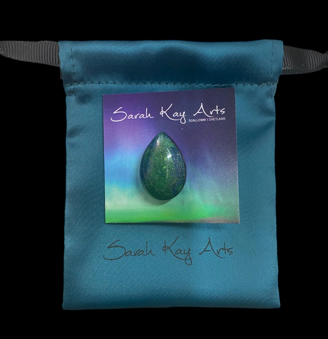 Aurora Borealis Small Resin Brooch