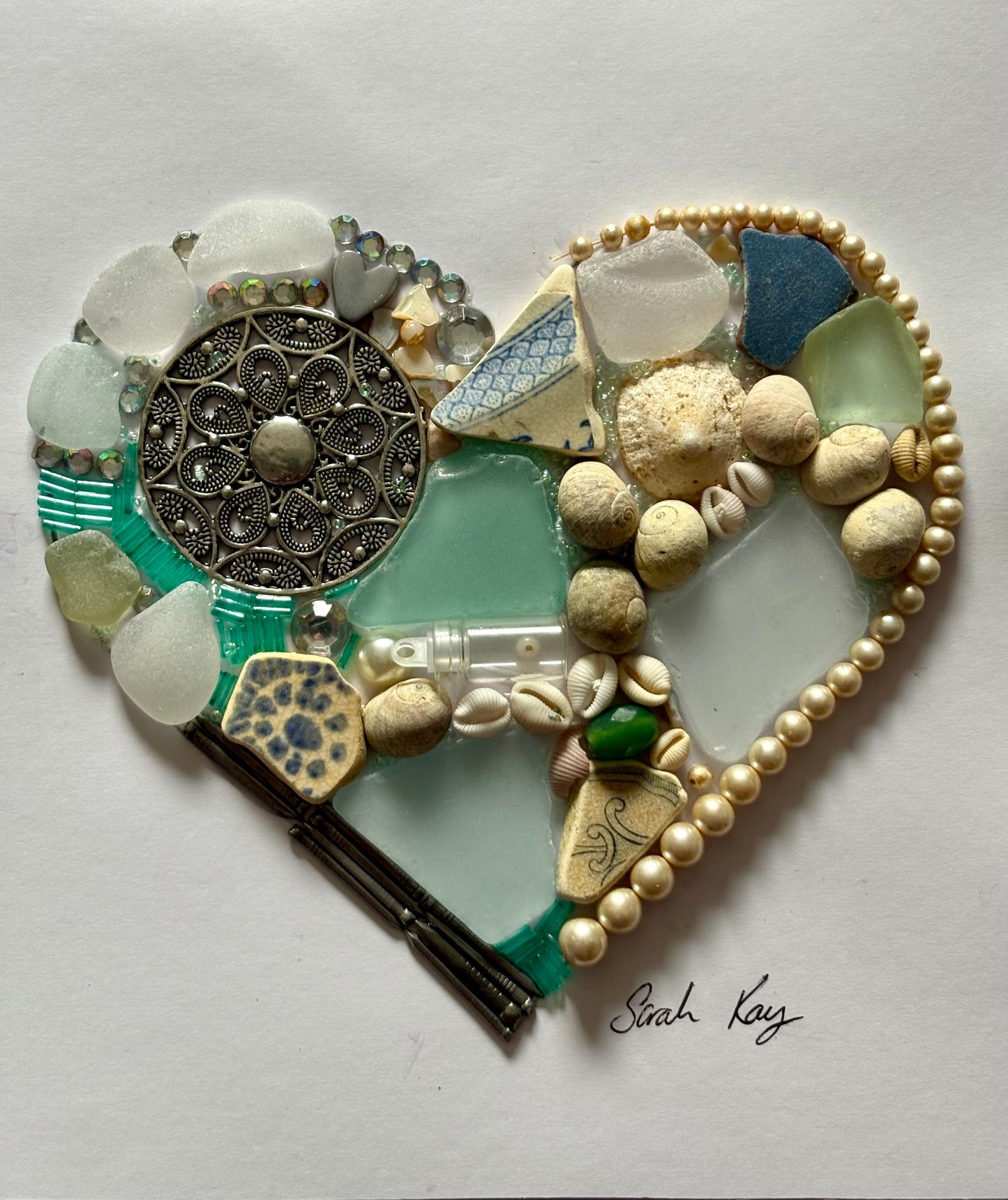 Heart beach Mosaic | greens