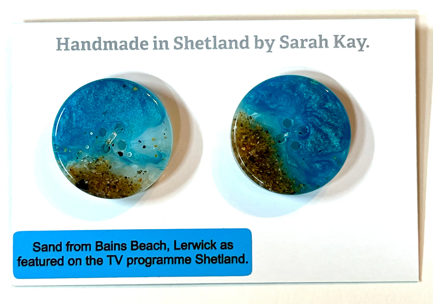 Bains Beach Resin Buttons, Shetland TV Series Inspired