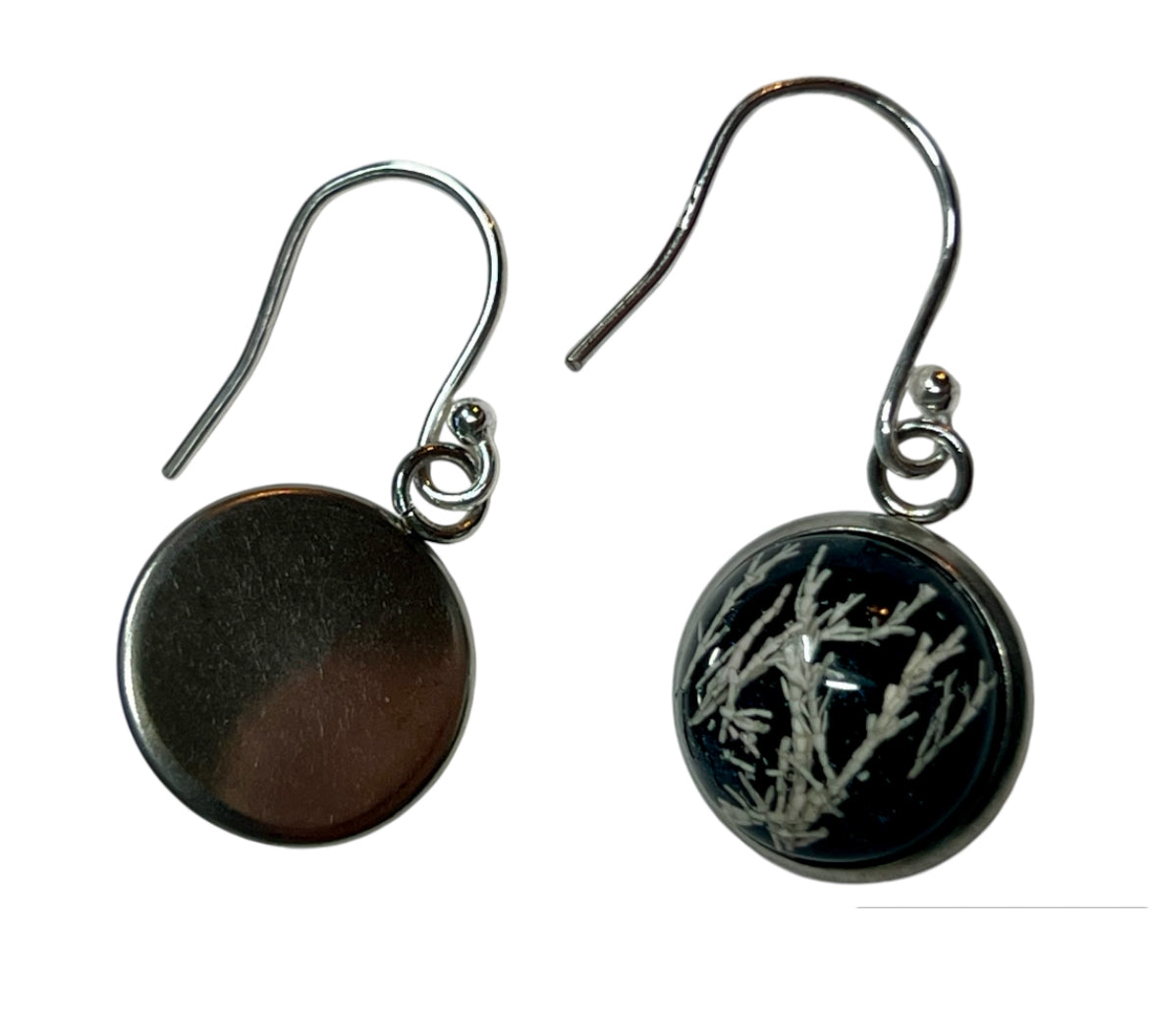 Shetland Seaweed Earrings, Sterling Silver