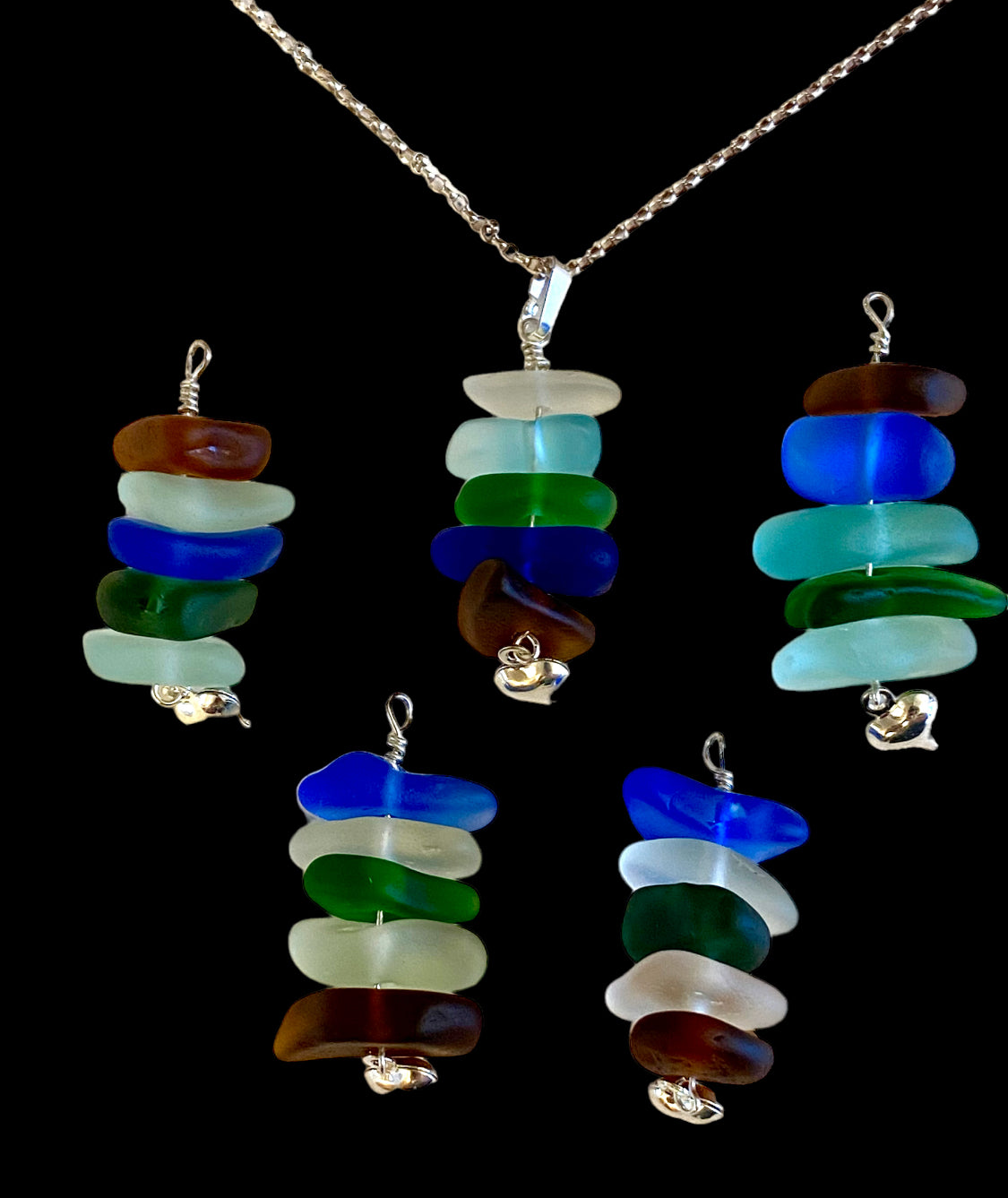 SEA GLASS STACK PENDANTS