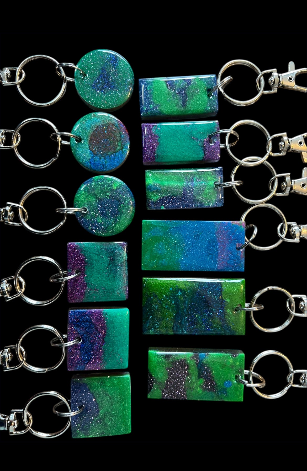 Aurora Borealis Glow In The Dark Resin Keyring