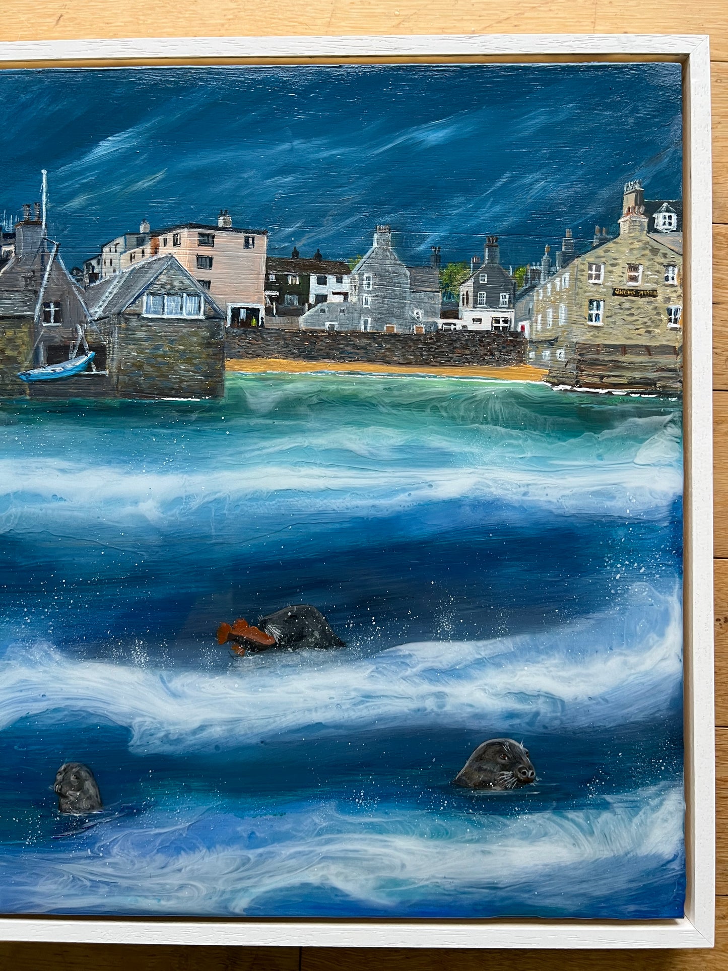 Bains beach painting-Original