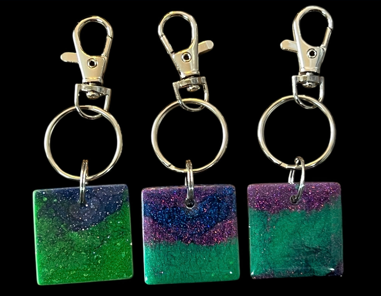 Aurora Borealis Glow In The Dark Resin Keyring