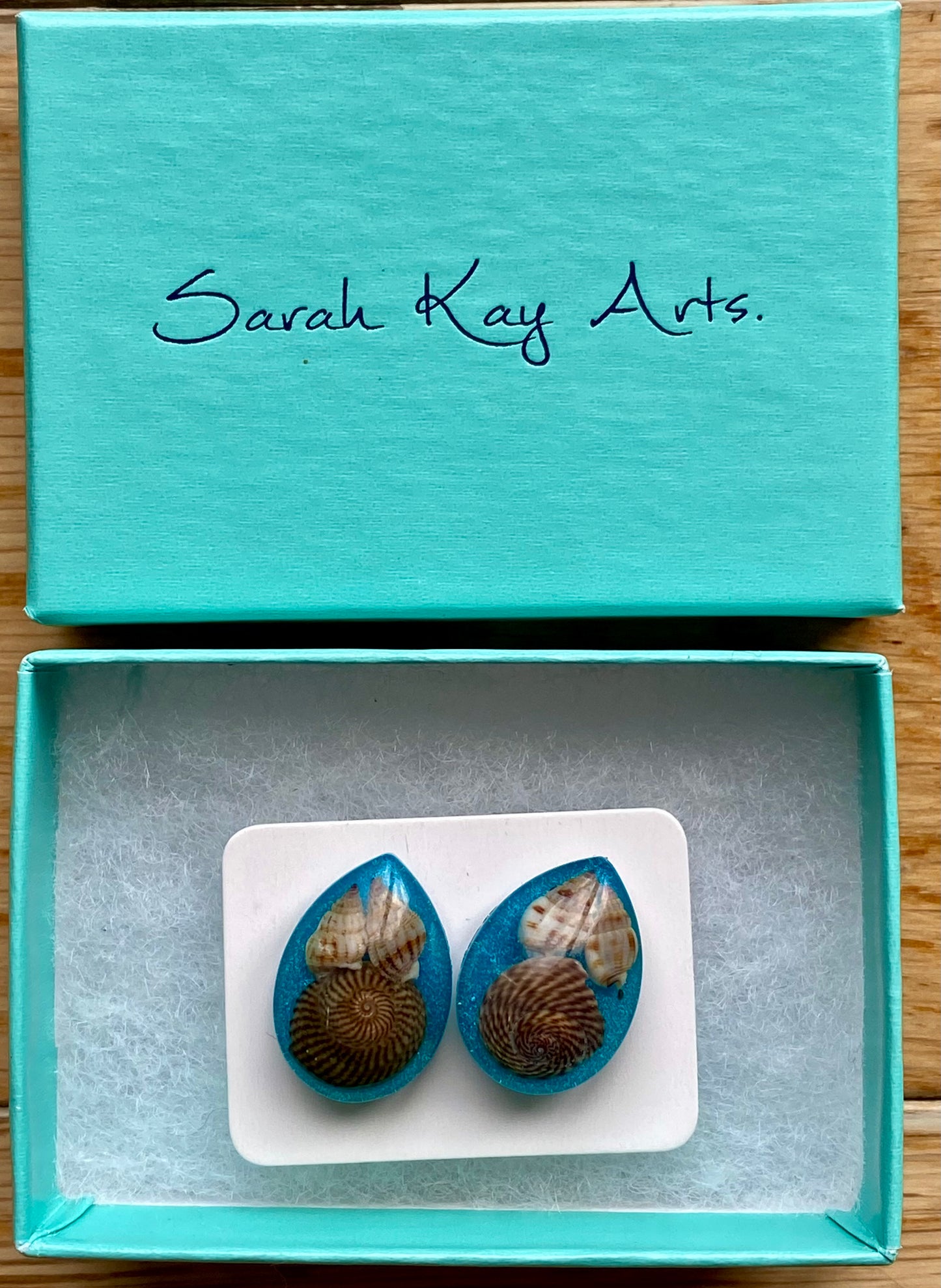Shell studs, teardrop.