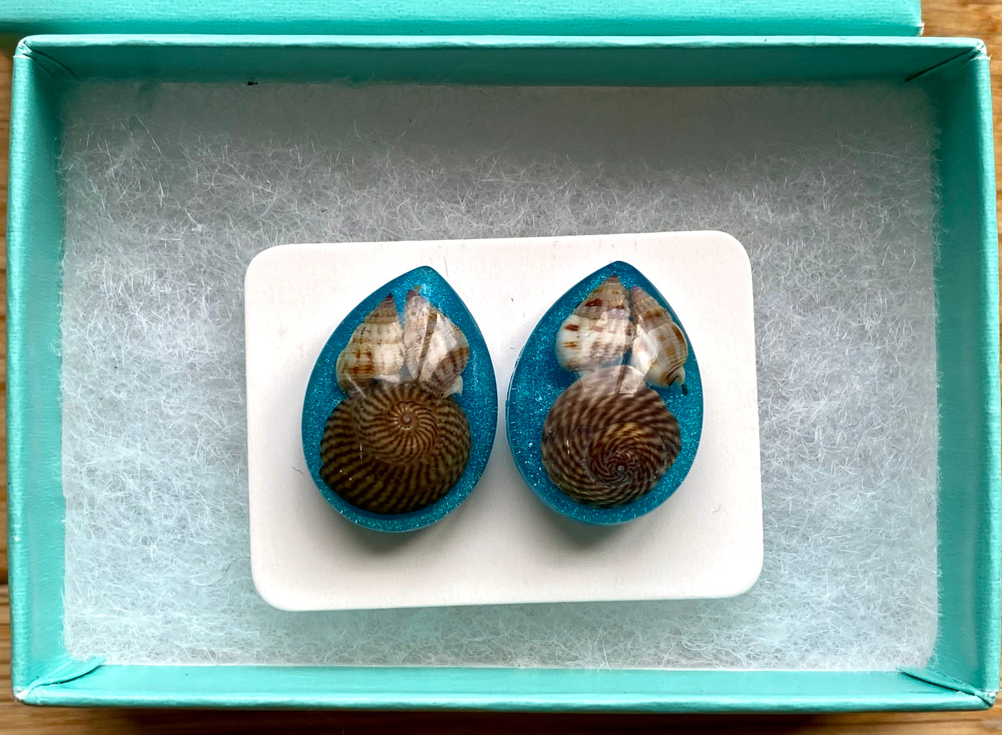 Shell studs, teardrop.