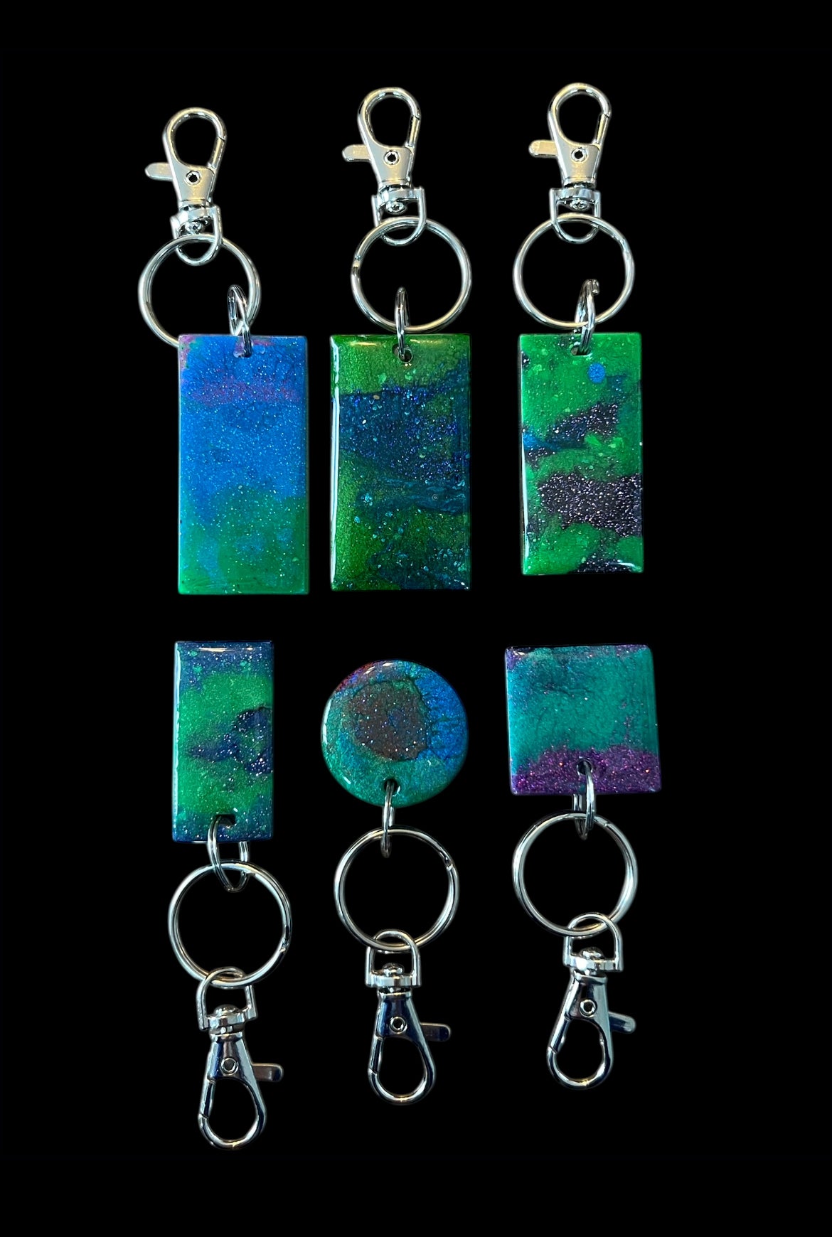 Aurora Borealis Glow In The Dark Resin Keyring