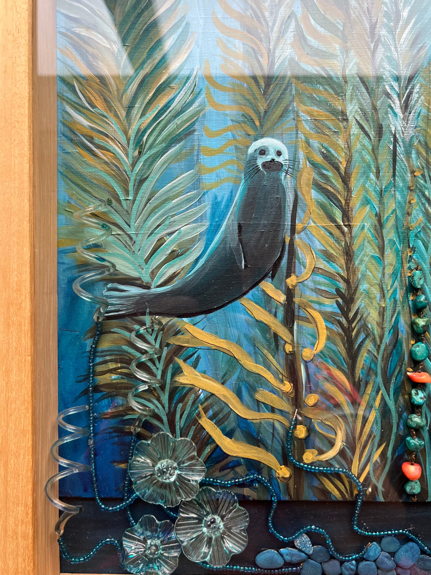 Happy Seals- Mixed media Painting