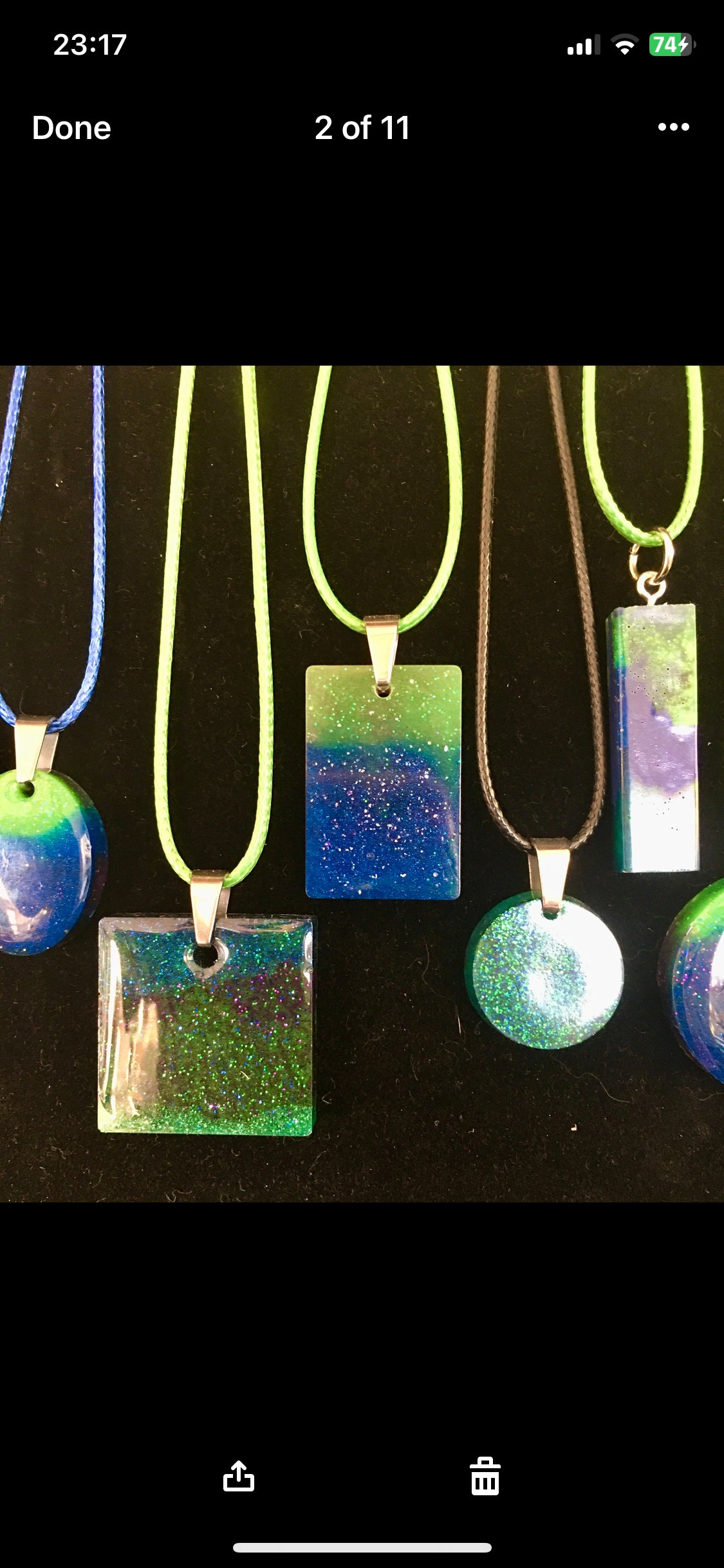 Aurora Borealis Resin Pendant