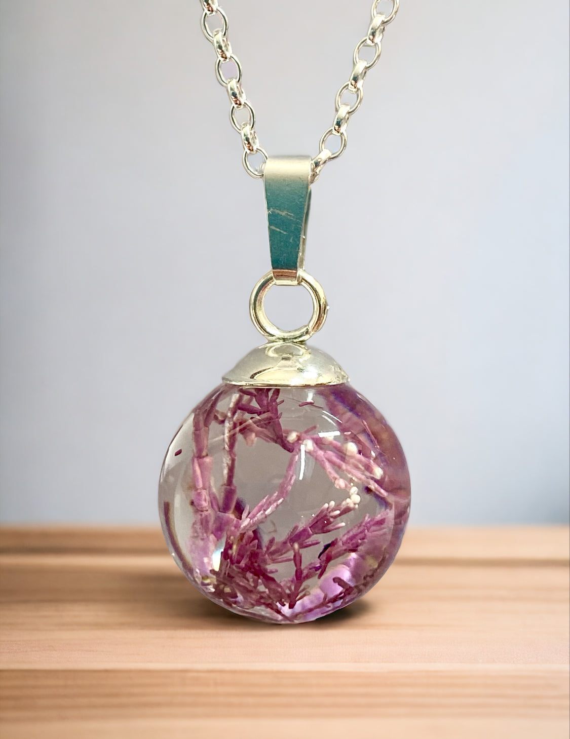 Shetland Seaweed Pendant | Pink