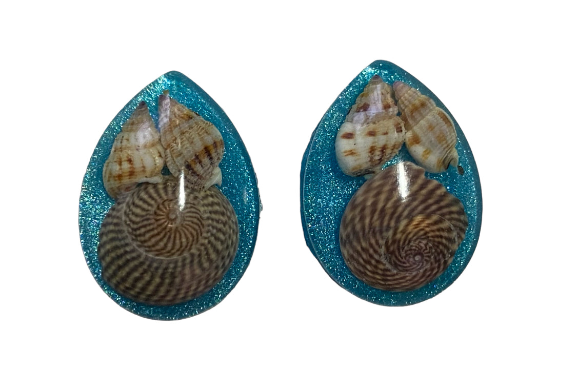 Shell studs, teardrop.