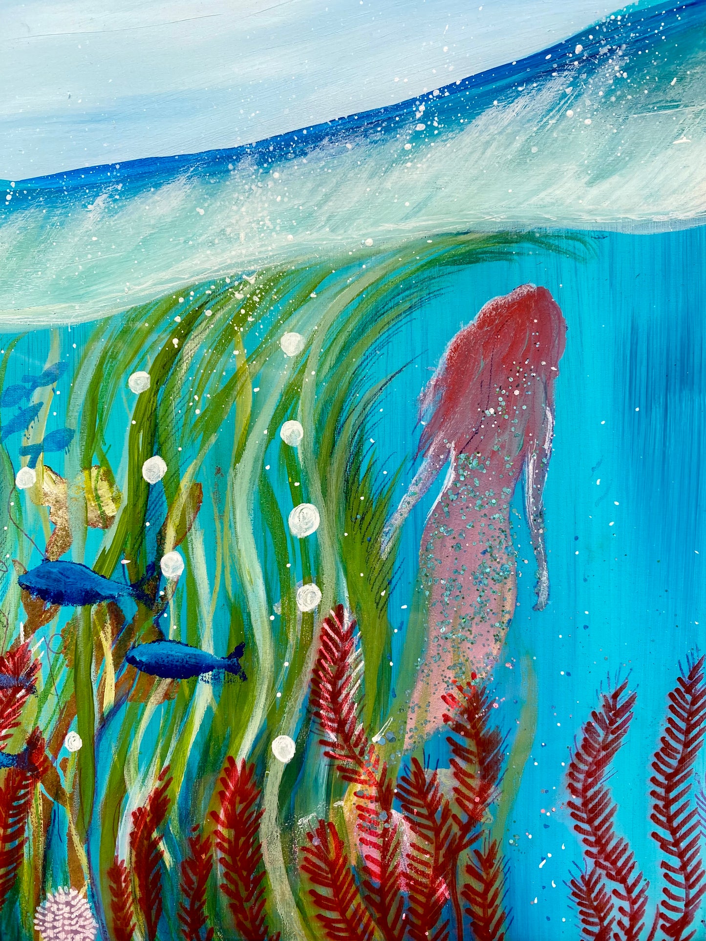 Mermaid painting, Scarlet