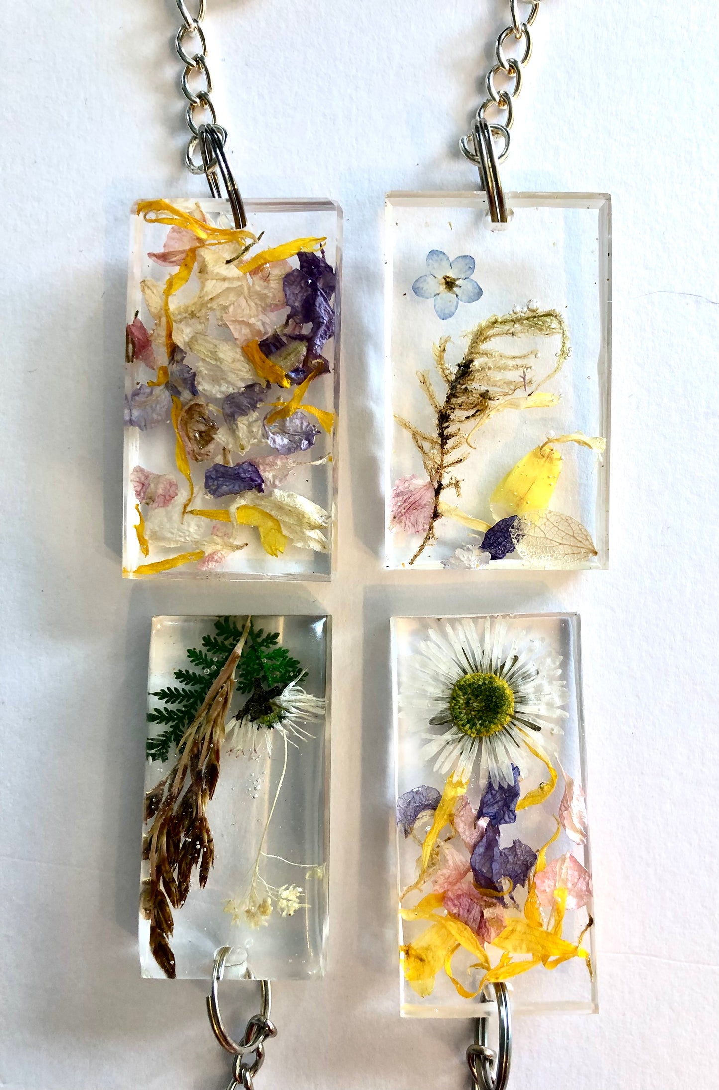 Shetland Grown Real Flower Resin Keyring