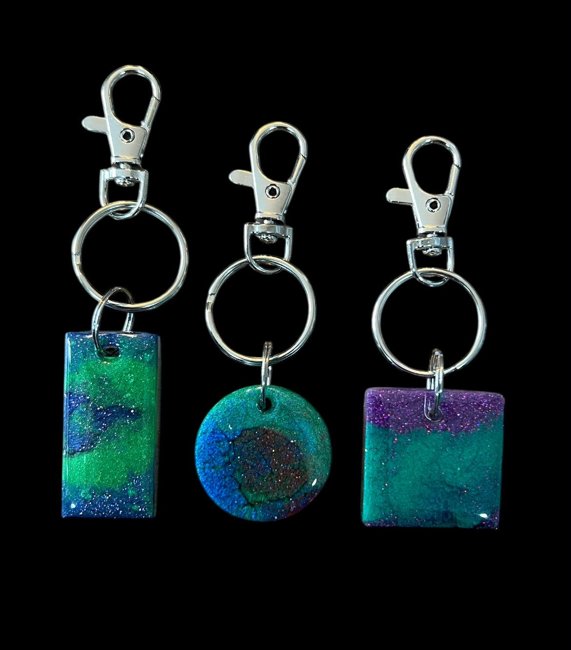 Aurora Borealis Glow In The Dark Resin Keyring