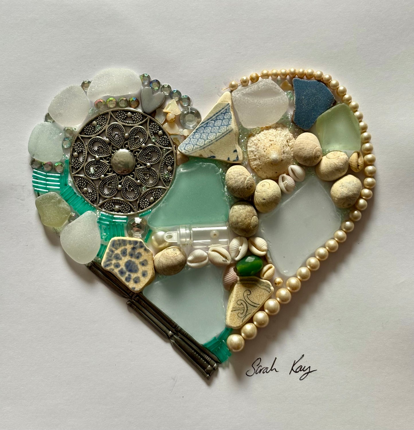 Heart beach Mosaic | greens