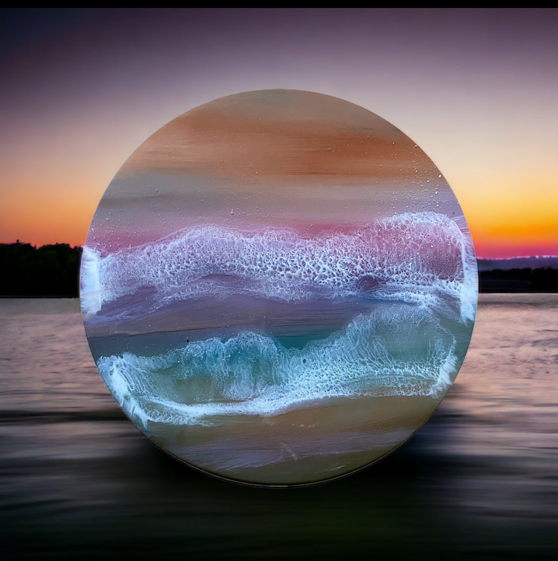 Resin Art sunset sky | Circle