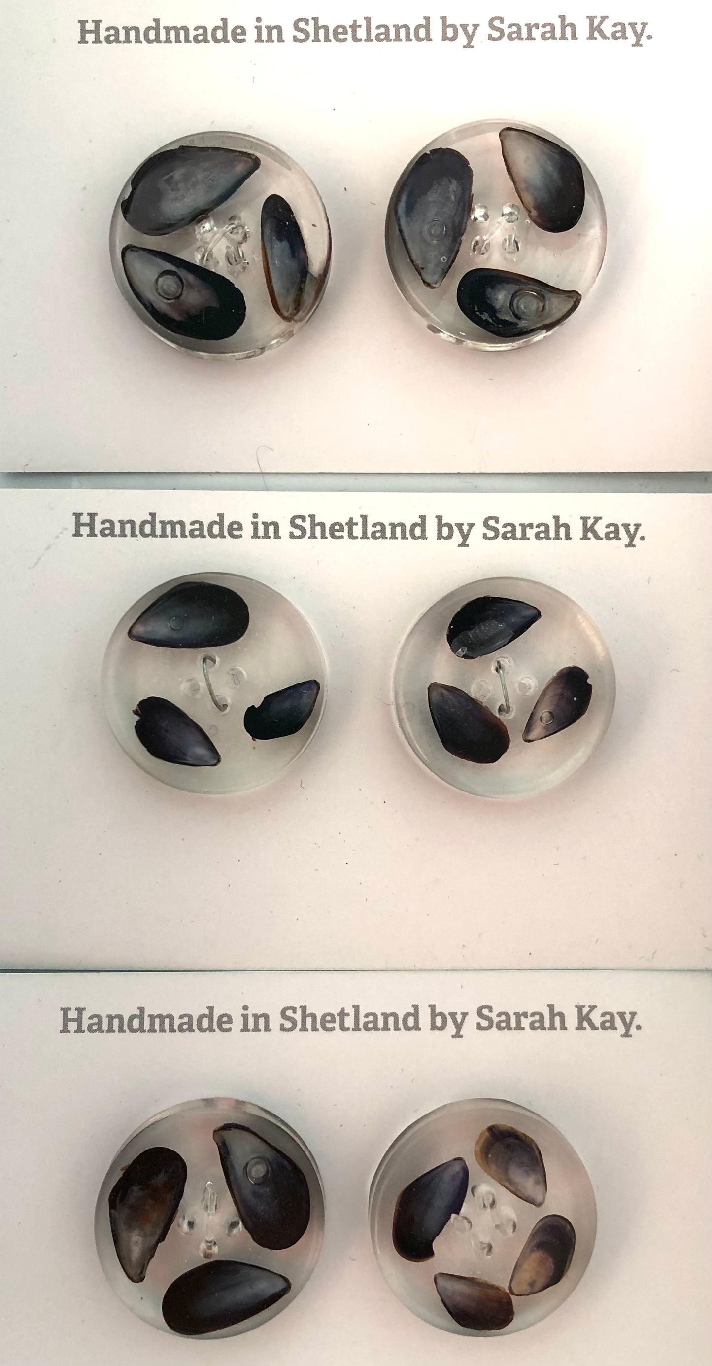 Shetland Mussel Shell Resin Buttons