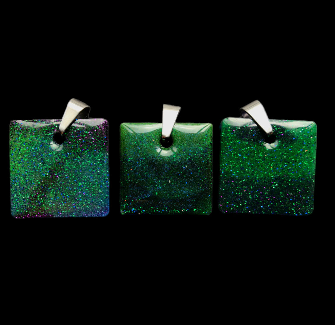 Aurora Borealis Resin Pendant