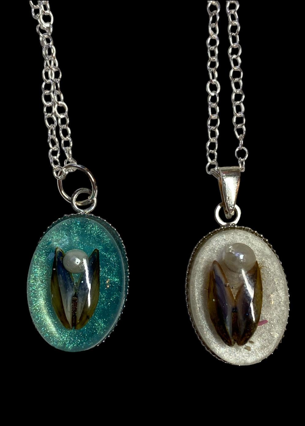 Mussel shell pendant.