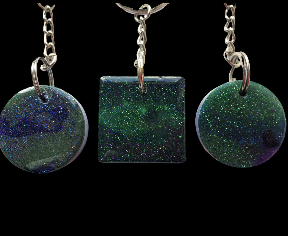 Aurora Borealis Glow In The Dark Resin Keyring