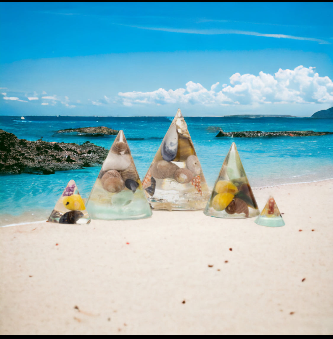 Beach Treasure Resin Cones | Various Sizes