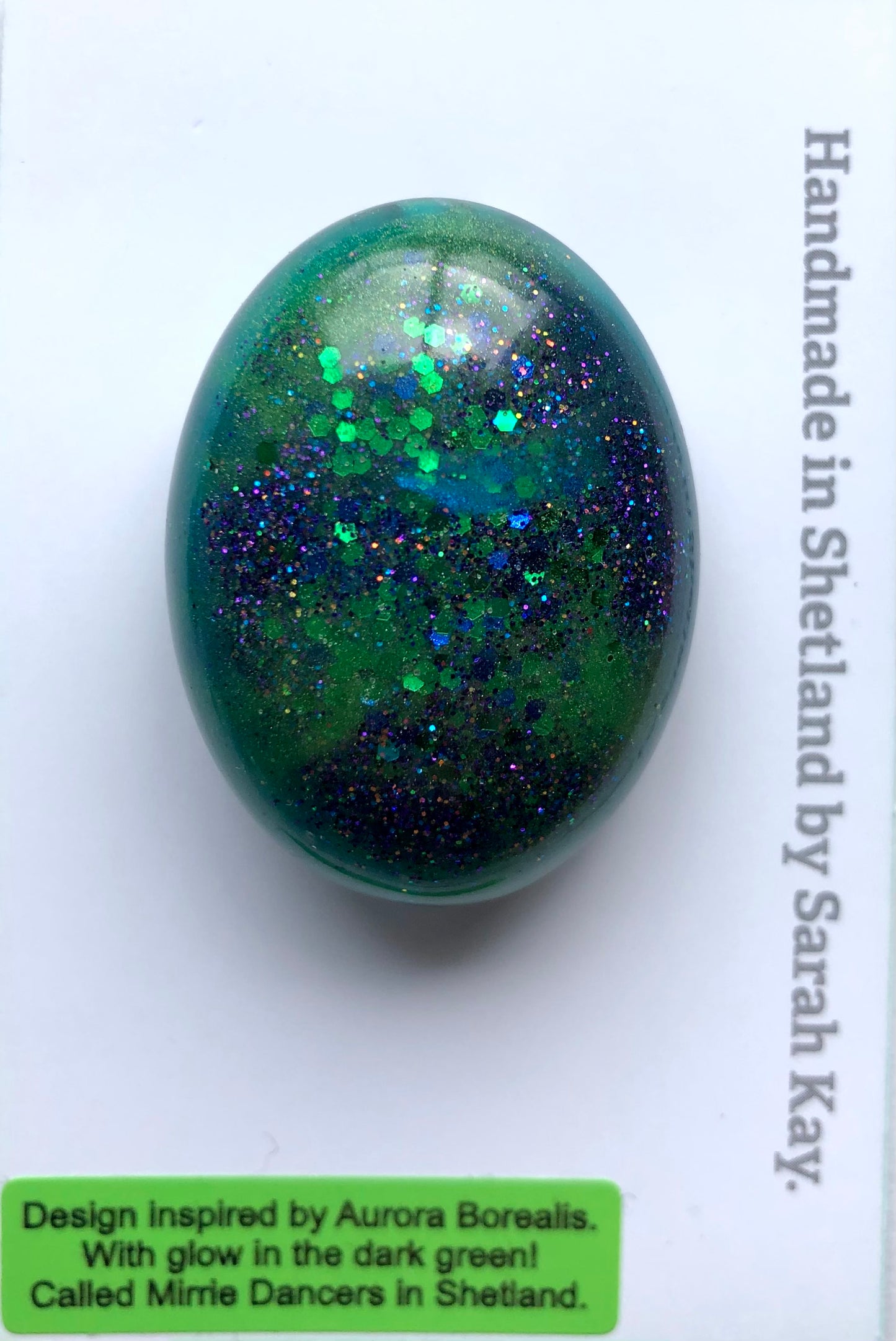 Aurora Borealis Chunky Resin Brooch