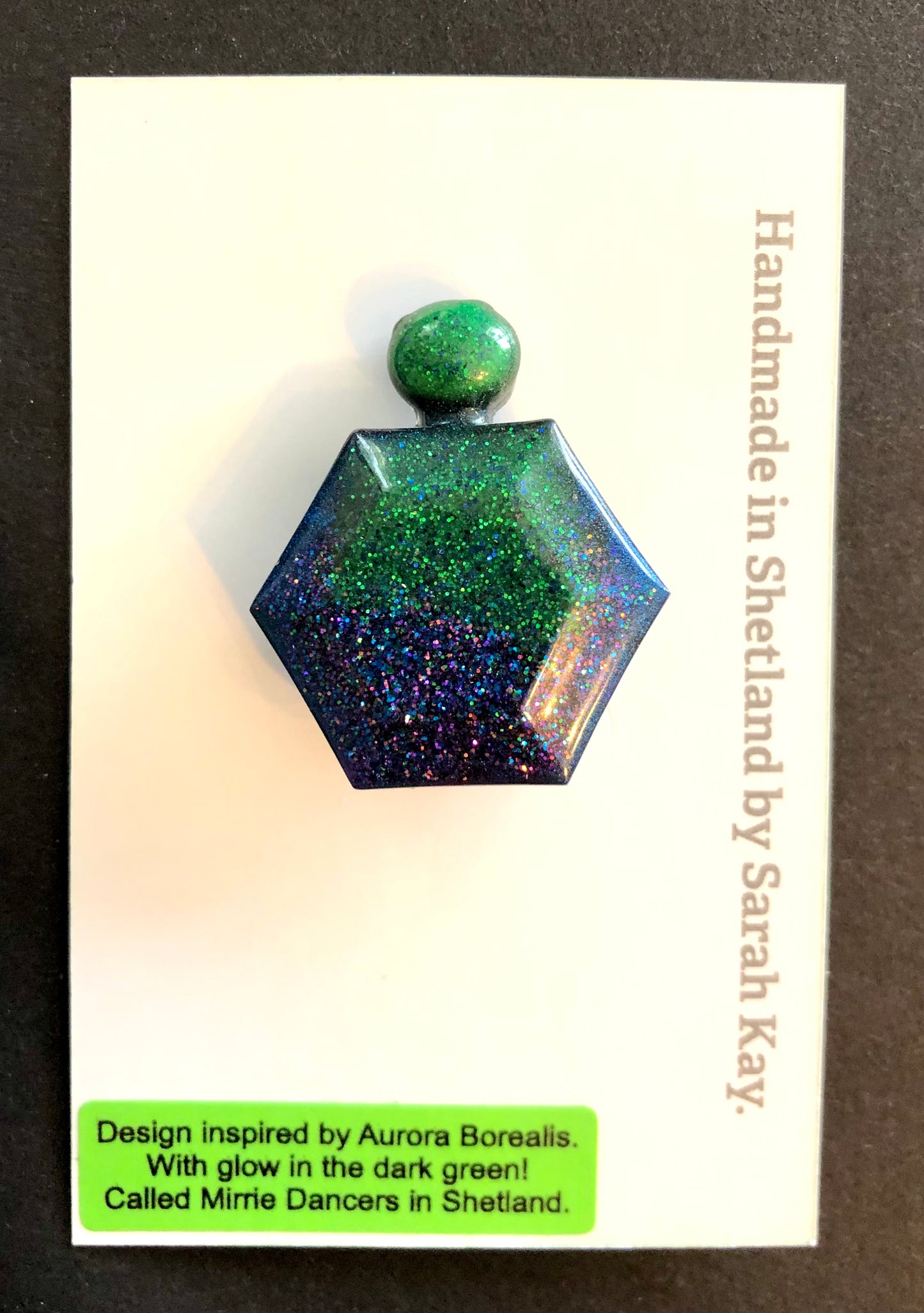 Aurora Borealis Small Resin Brooch