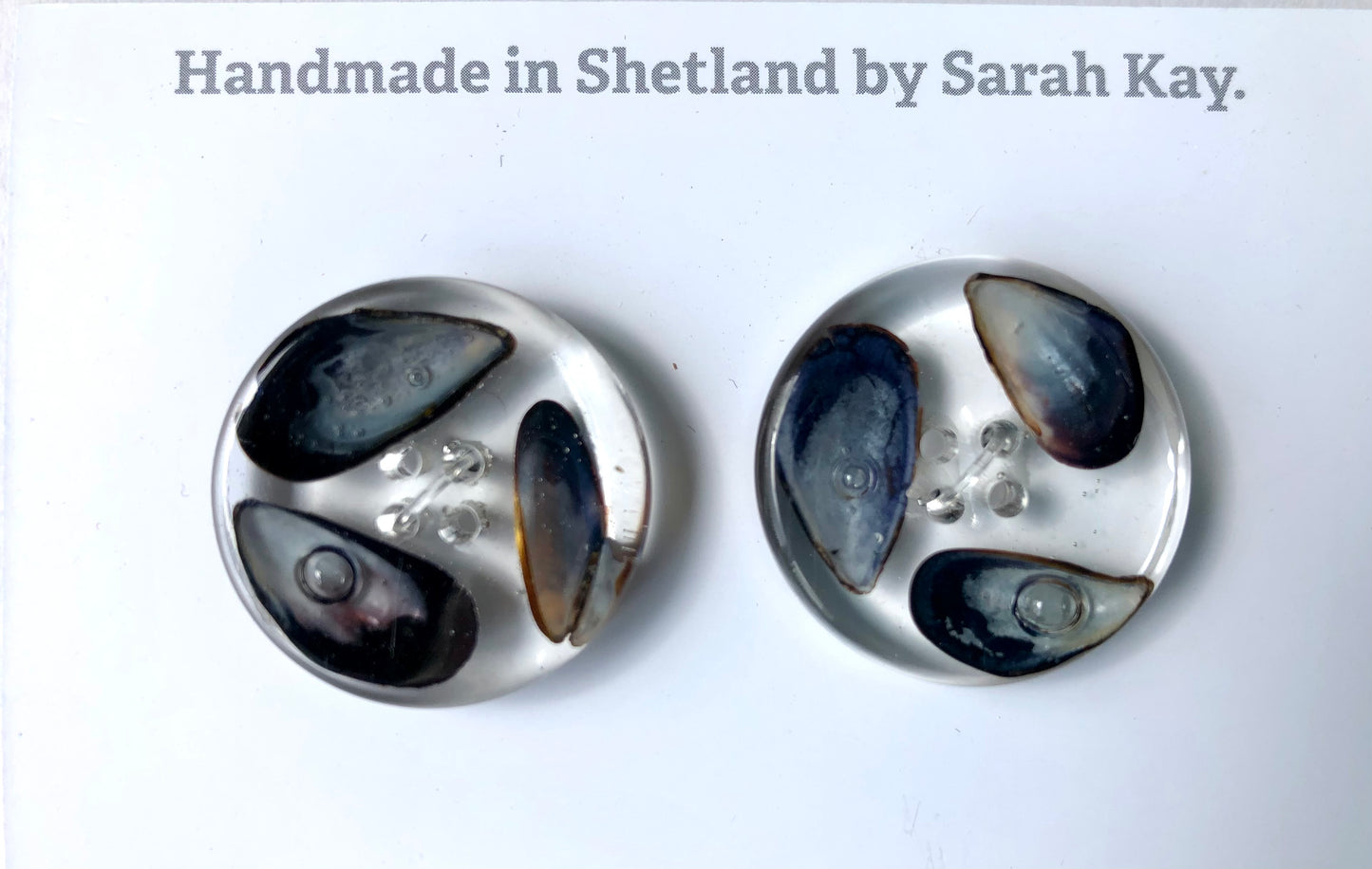 Shetland Mussel Shell Resin Buttons