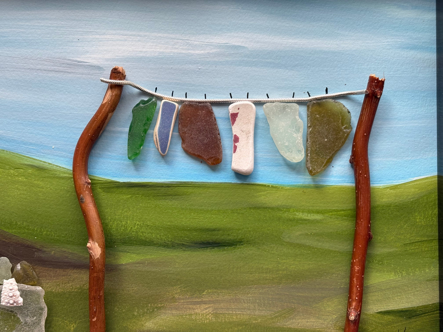 Sea glass washing line.