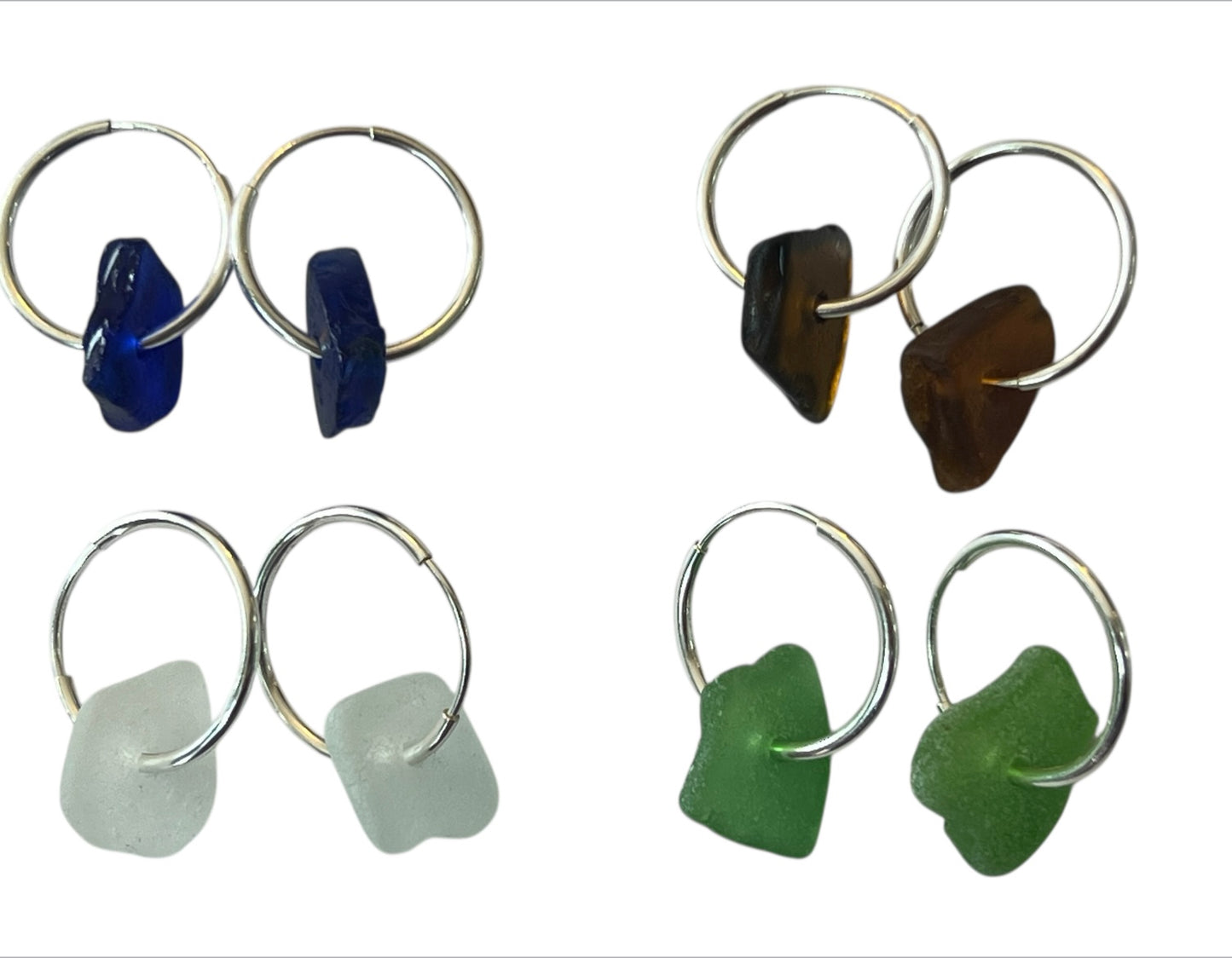 Seaglass hoop earrings.