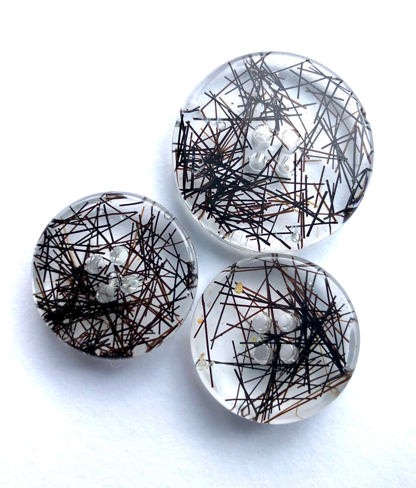 Shetland Pony Hair Resin Buttons.