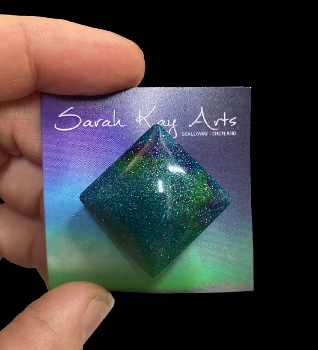 Resin Art Seascape Aurora borealis | 50 cm