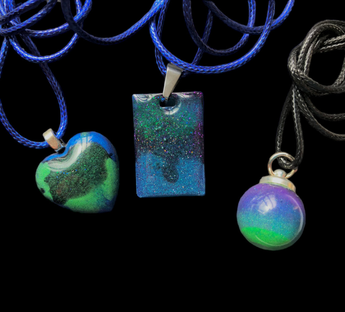 Aurora Borealis Resin Pendant