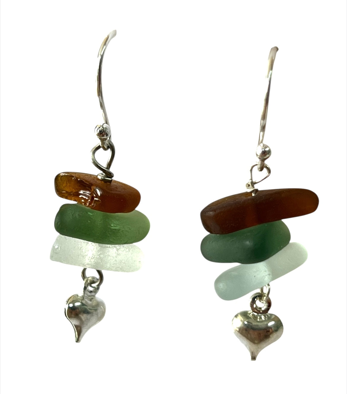 Seaglass stack earrings.