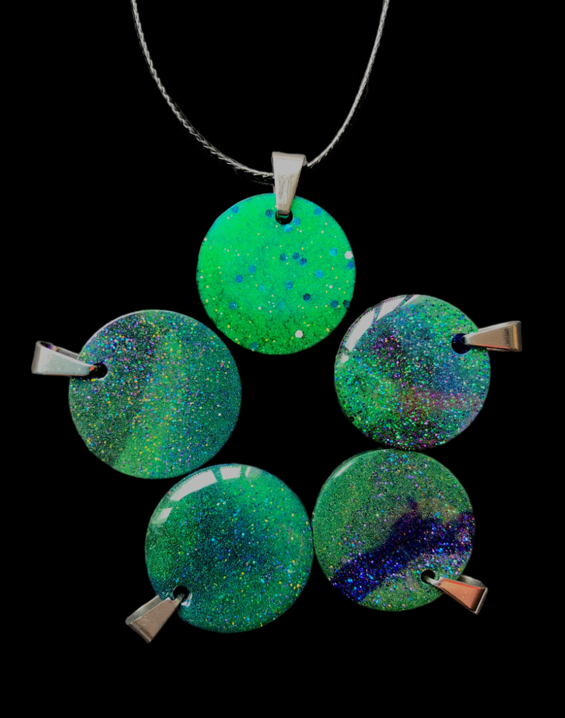 Aurora Borealis Resin Pendant