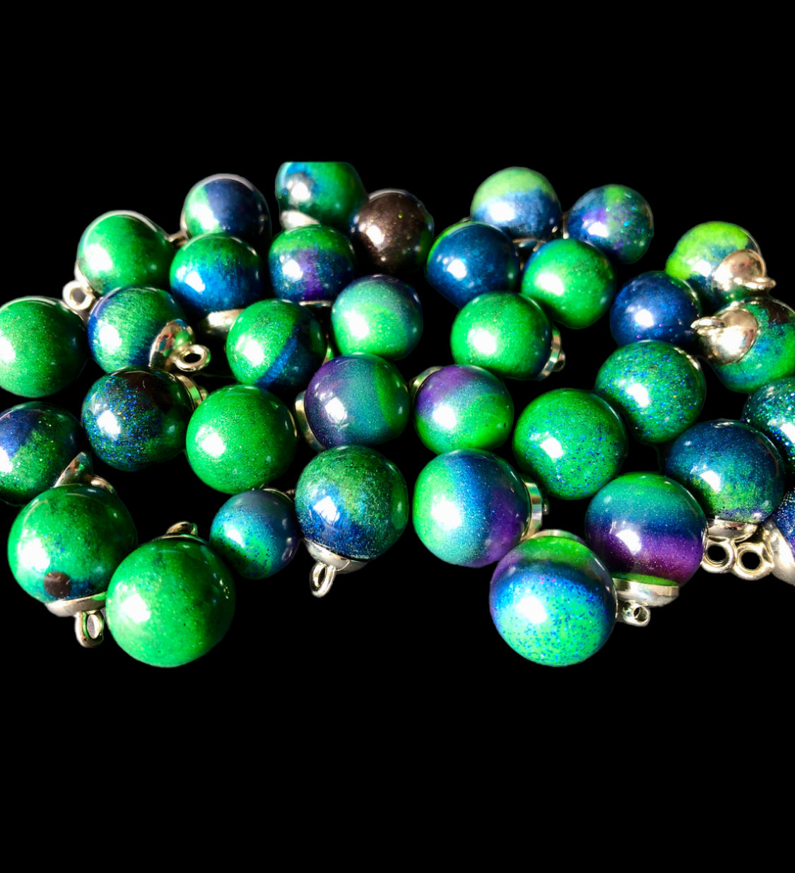 Aurora Borealis Sphere Drop Resin Earrings