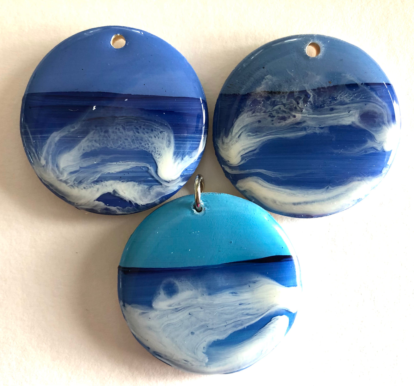Beach Original Glossy Seascape Resin Pendants