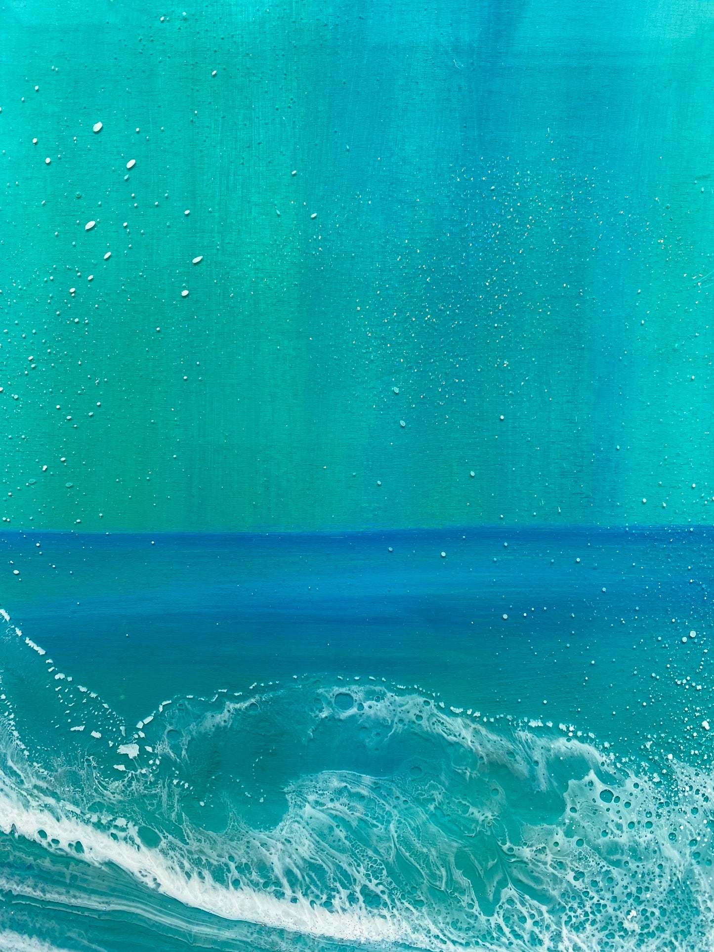 Aurora Borealis seascape.