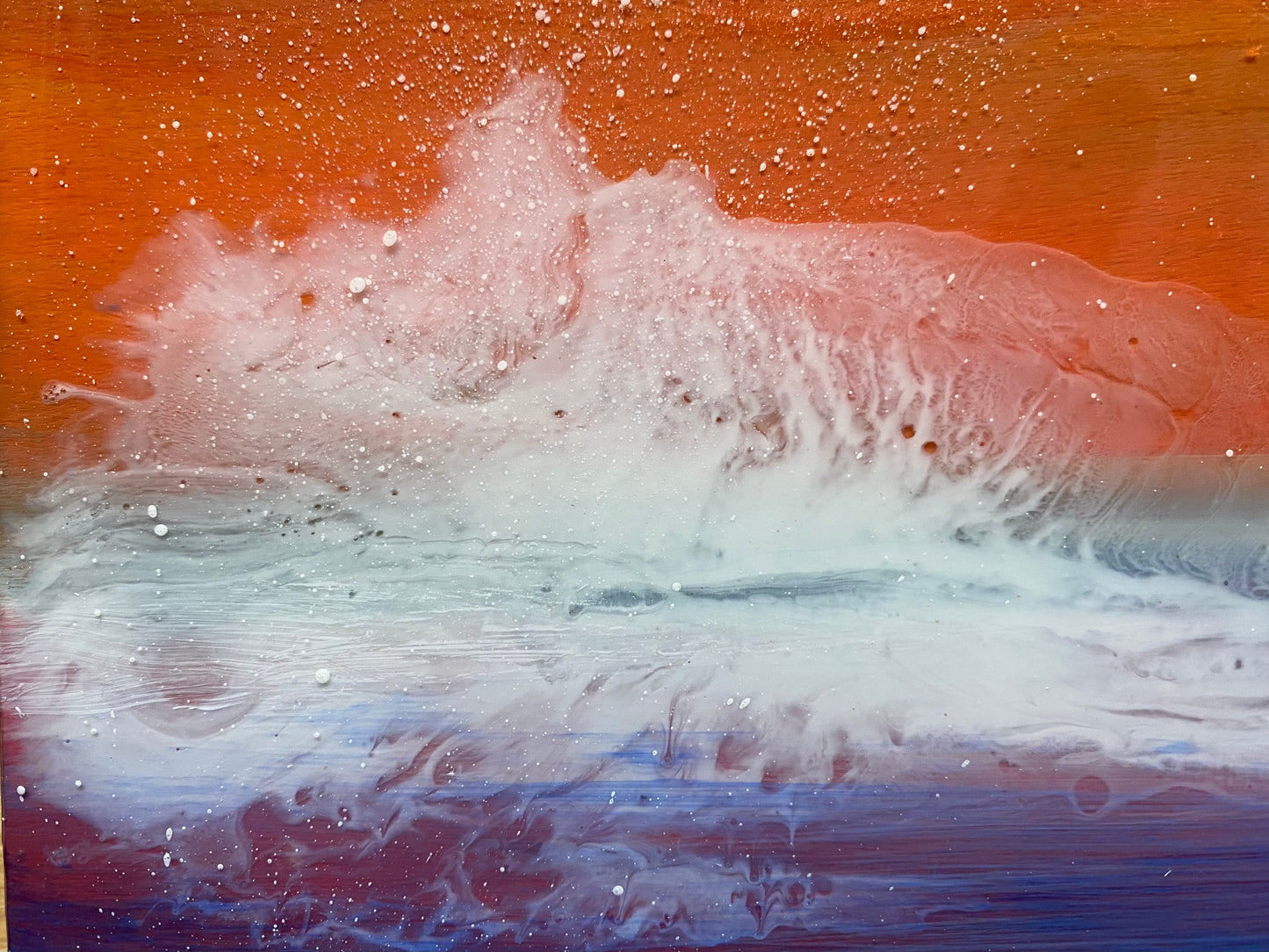 Vibrant Sunset Resin Artwork | Square
