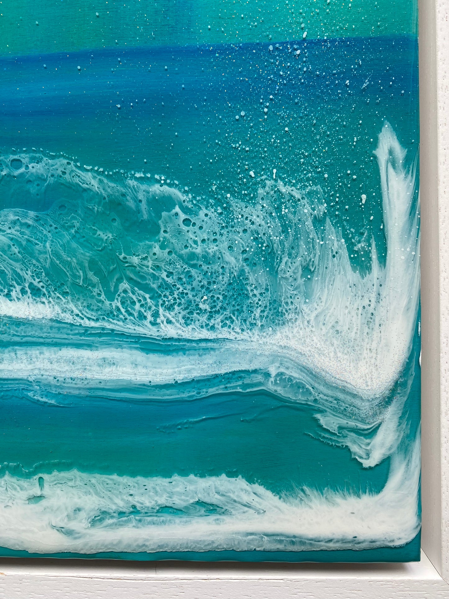 Aurora Borealis seascape.