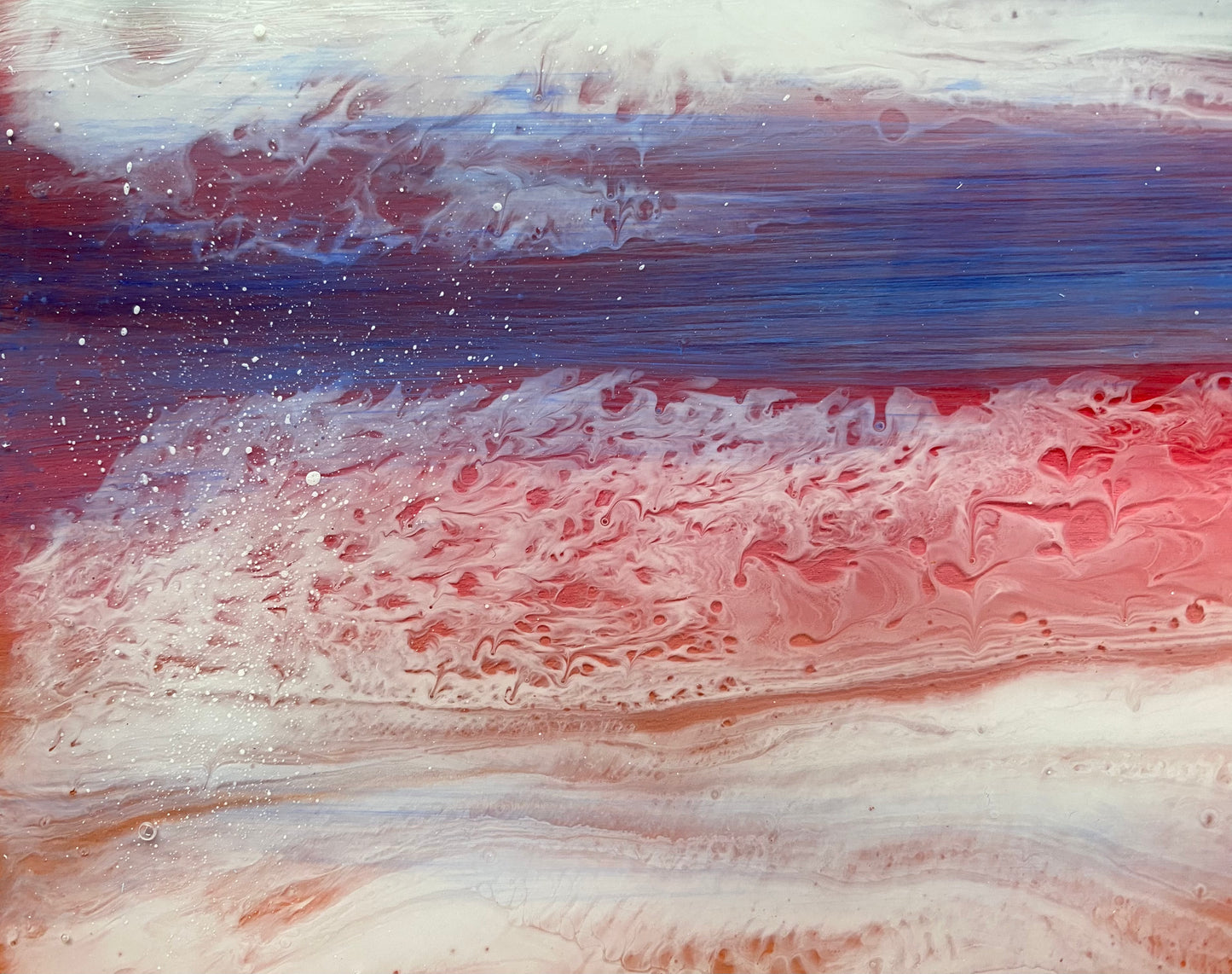 Vibrant Sunset Resin Artwork | Square