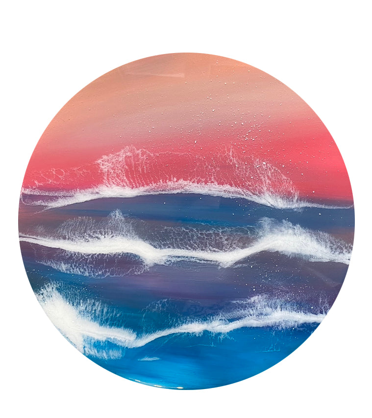 Resin Art orange sky | Circle