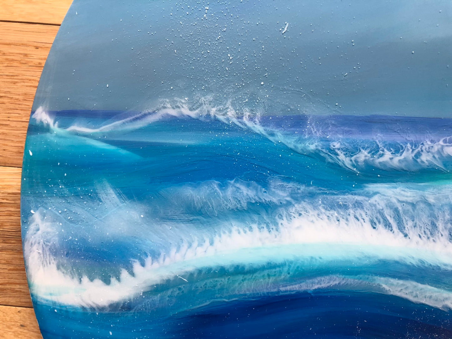 Resin Art Seascape Shetland Gale | Circle 50cm