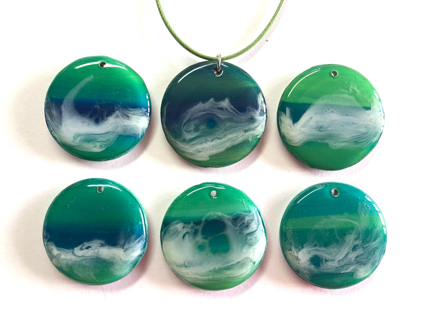 Aurora Seascape Resin Pendant