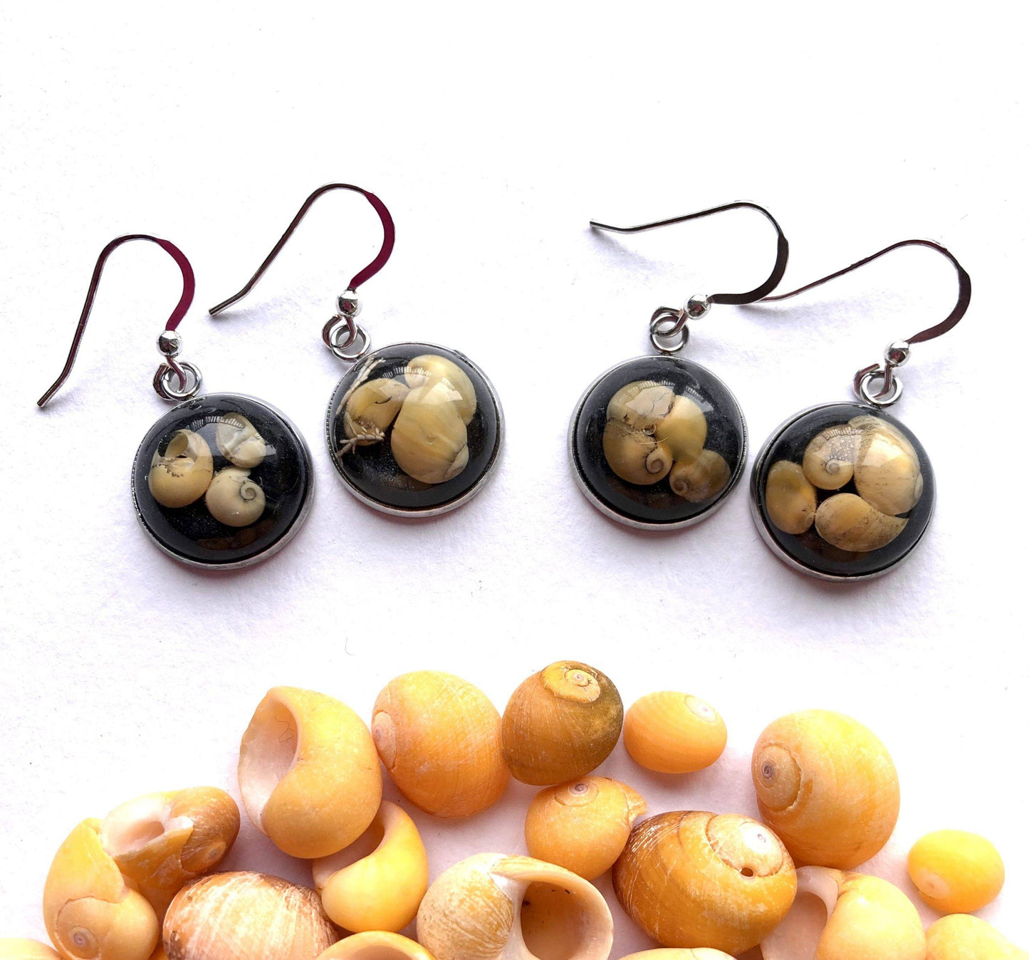 Sunset Beach Earrings With Rare Yellow Whalsay Shells